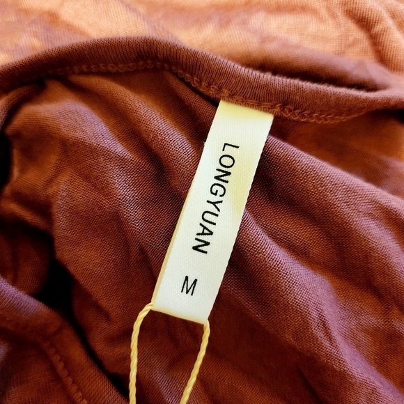 NWT Longyuan Dusty Rose Pink Long Sleeve Dress Women's Medium M Round Neck New - Picture 7 of 10